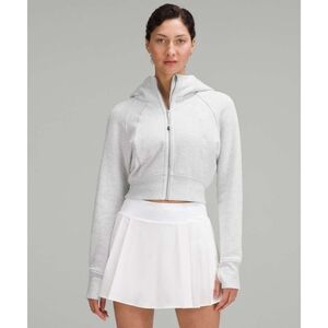 LULULEMON Scuba Full Zip Cropped Hoodie Sweater Heathered Ultra Light Grey 4